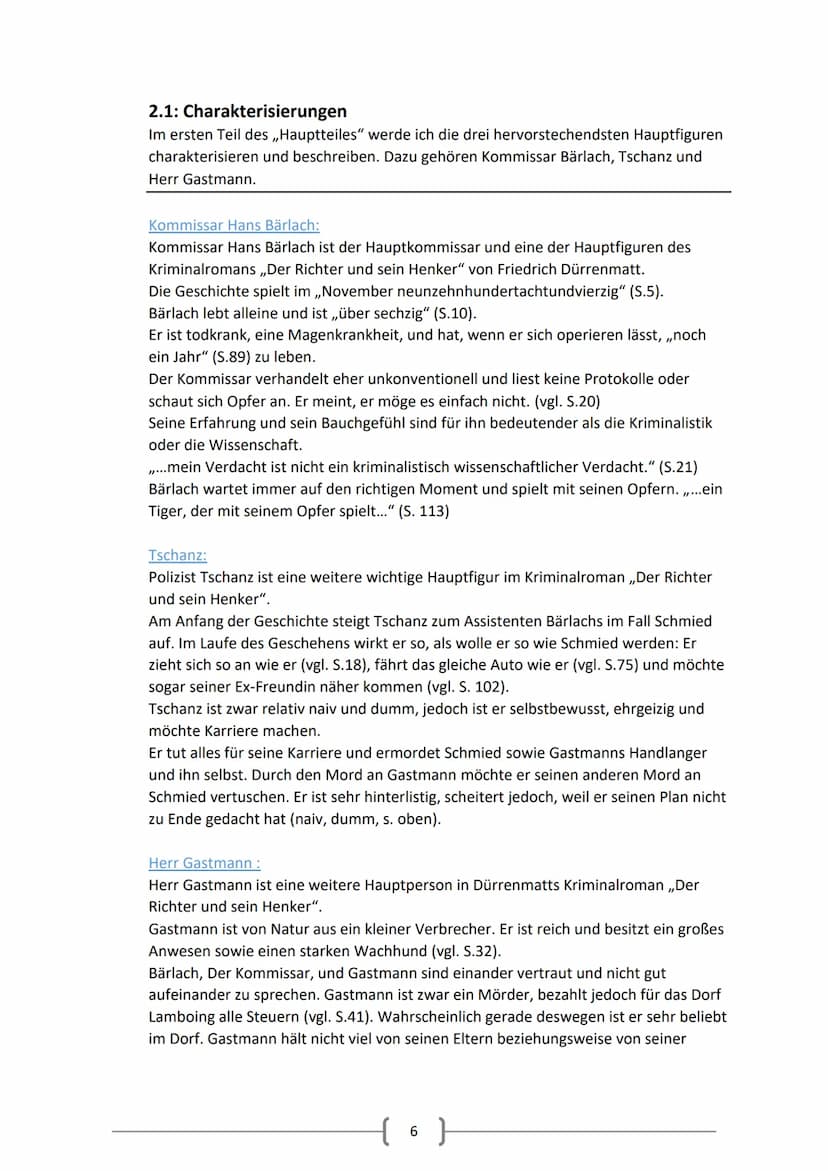 Inhaltsverzeichnis
1.Einleitung
●
●
●
●
2.Hauptteil, Analyse
Der Richter und sein Henker
● 2.1: Charakterisierungen
●
1.1: Einführung
1.2: H