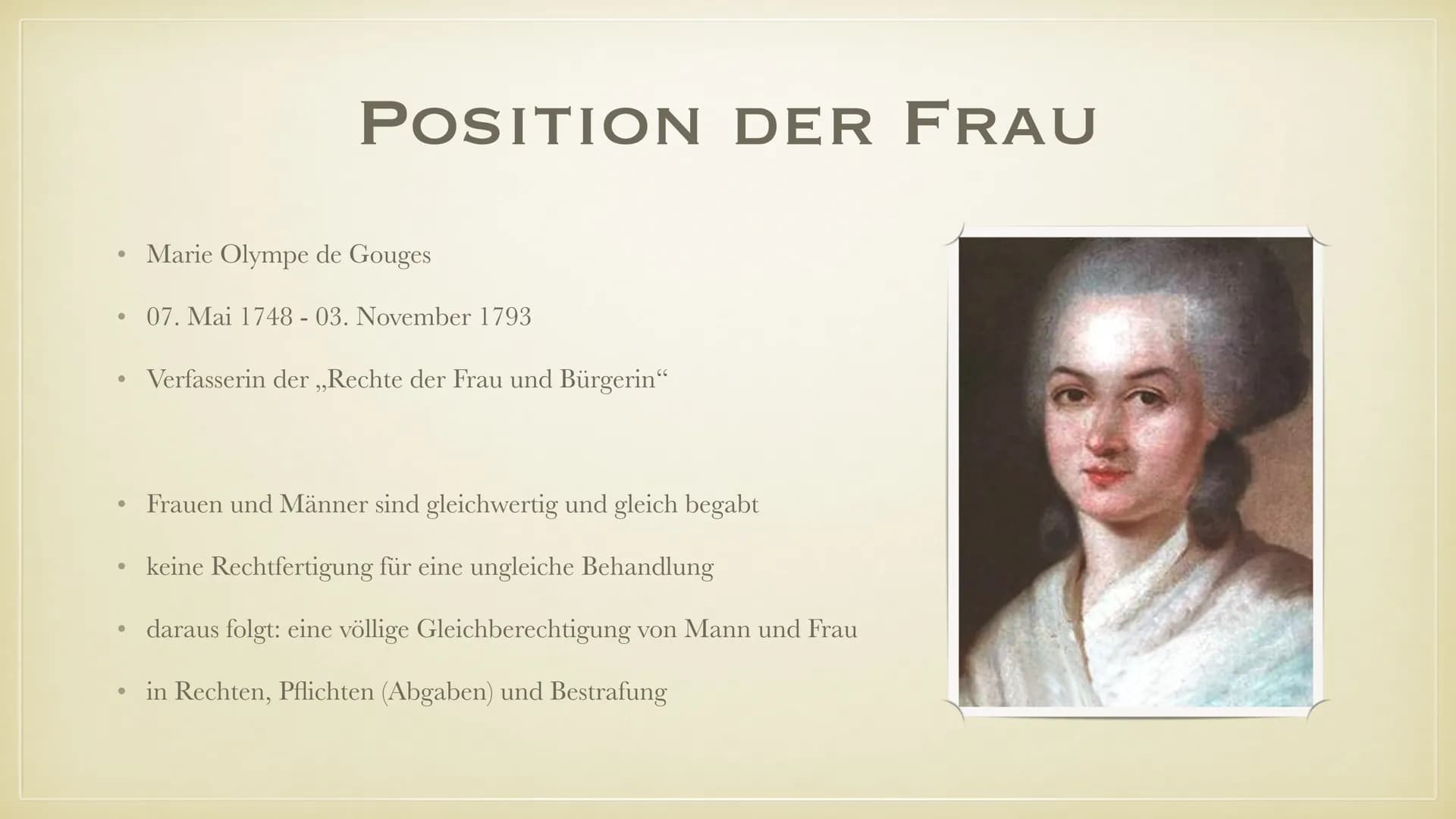 FRAUEN IN DER FRANZÖSISCHEN
REVOLUTION
EINE PRÄSENTATION VON NELE BROCKMEYER ●
Frauenbewegung
Marsch der Pariser Frauen
Position der Frauen: