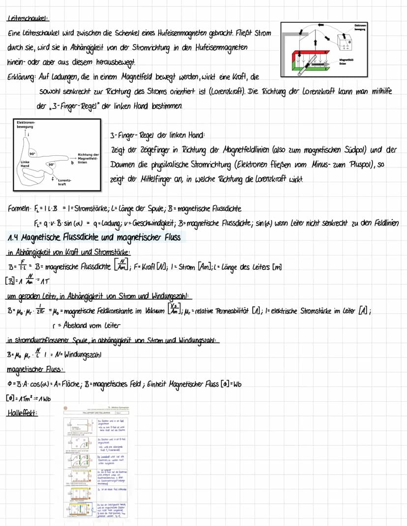 1. Elektromagnetismus:
1.1 der Ørsted-Versuch
- Jeder stromdurchflossene Leiter ist von einem Magnetfeld
mit in sich geschlossenen Feldlinie