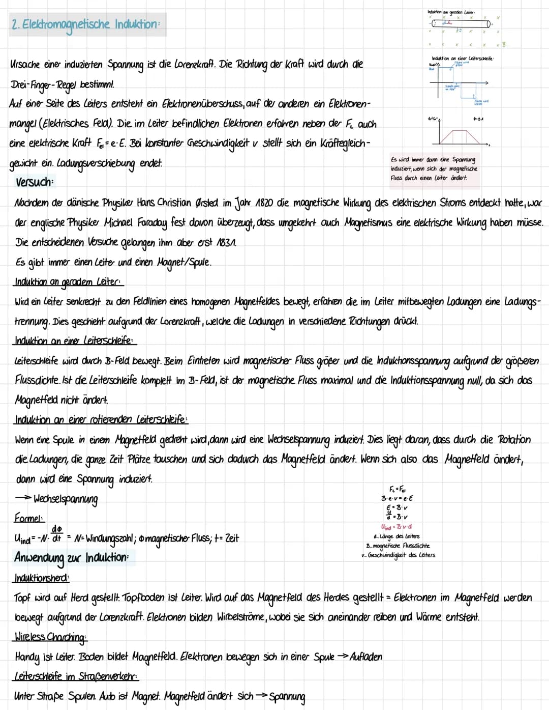 1. Elektromagnetismus:
1.1 der Ørsted-Versuch
- Jeder stromdurchflossene Leiter ist von einem Magnetfeld
mit in sich geschlossenen Feldlinie