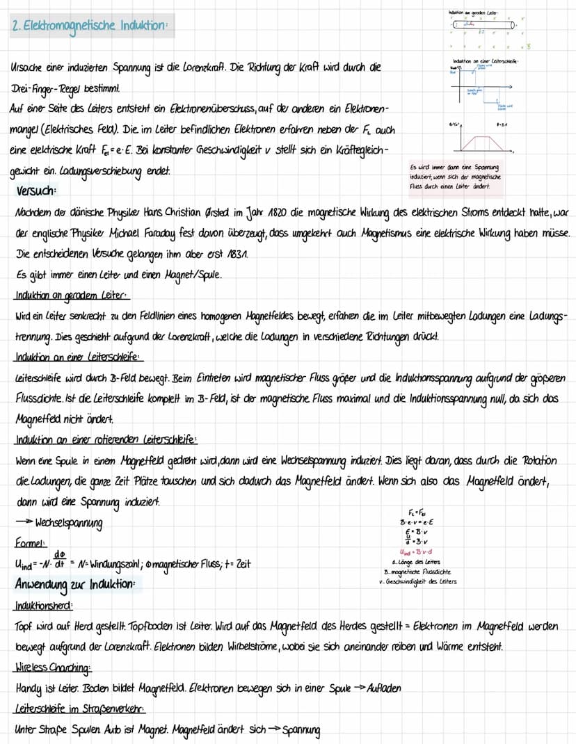 1. Elektromagnetismus:
1.1 der Ørsted-Versuch
- Jeder stromdurchflossene Leiter ist von einem Magnetfeld
mit in sich geschlossenen Feldlinie