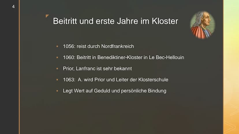 Anselm von
Canterbury 2
Gliederung
▪ Kindheit und Jugend
Beitritt und erste Jahre im Kloster
Zeit als Prior/Abt
Erzbischof von Canterbury
Na