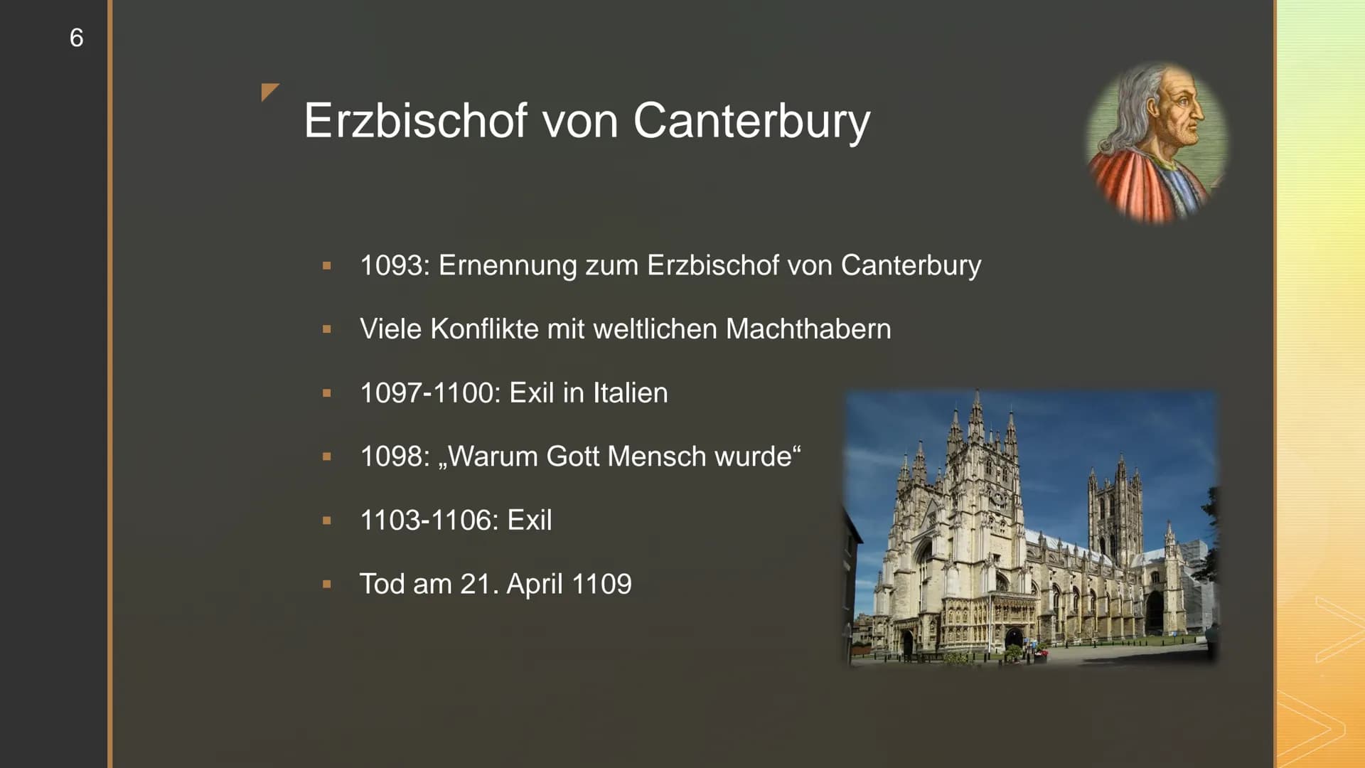 Anselm von
Canterbury 2
Gliederung
▪ Kindheit und Jugend
Beitritt und erste Jahre im Kloster
Zeit als Prior/Abt
Erzbischof von Canterbury
Na