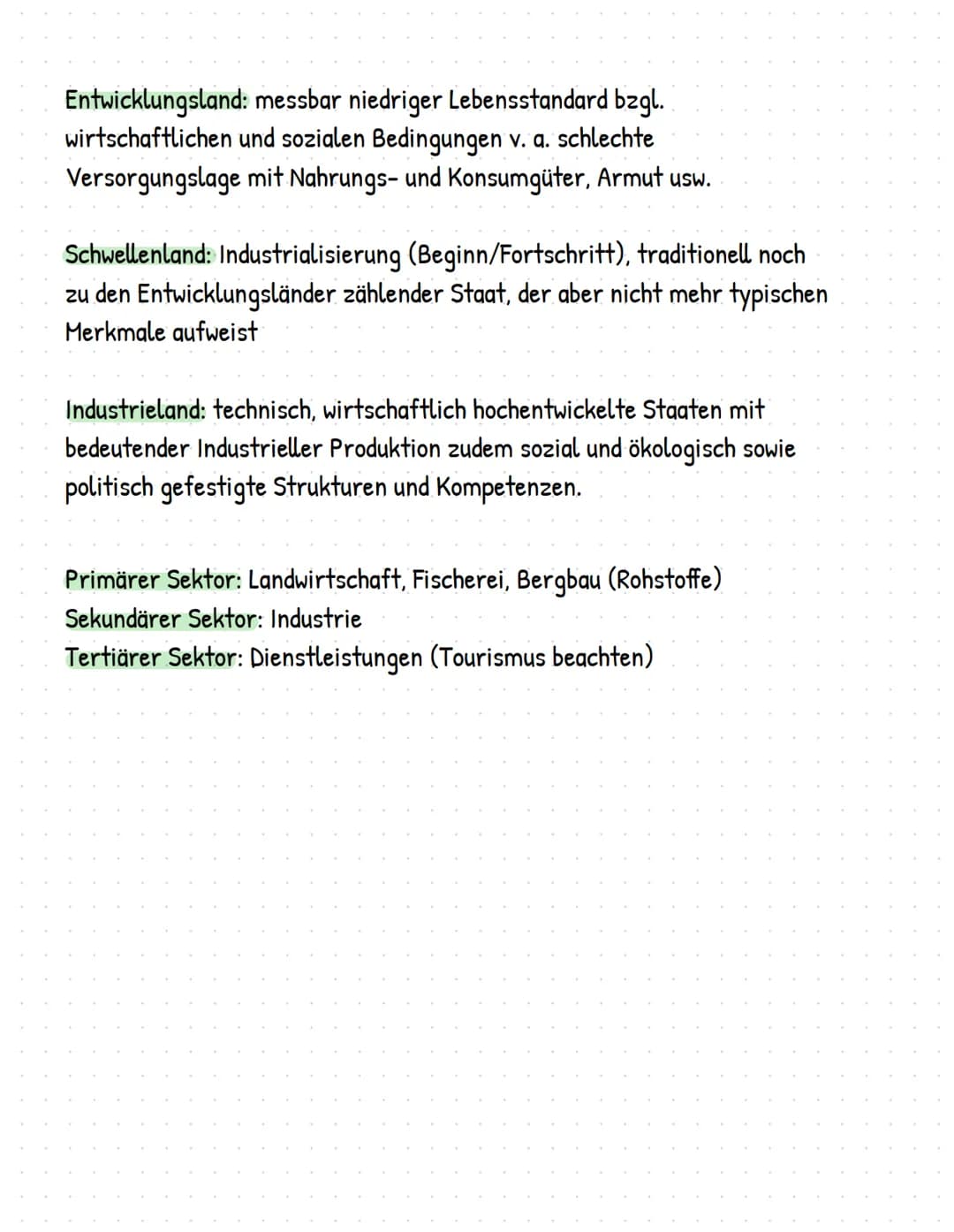 messen von entwicklung
HDI (Human Development Index)
Lebenserwartung + BNE + Bildungsdauer
-> misst menschliche Entwicklung
0-0,5 gering ent
