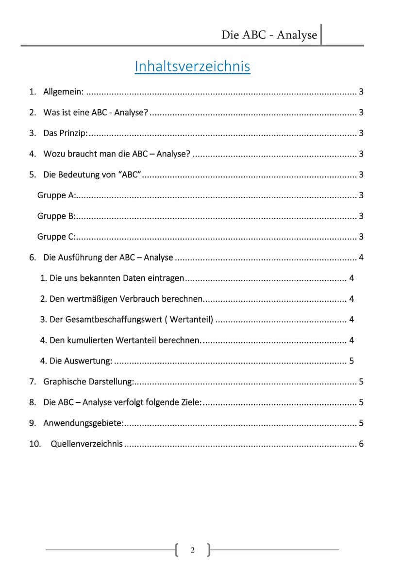 Zum 22.01.2021
Die ABC - Analyse
Klasse: VKAF-19 / Lehrerin: Frau Fleischfresser / Von:
Tuğba Aksoy
A B B C
V
BC 4. Die Auswertung:
Inhaltsv