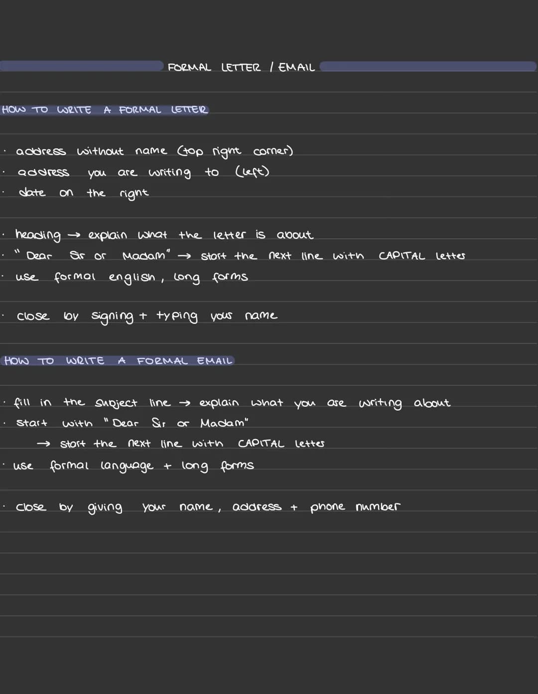 INTRODUCTION
salutation (dear...)
basic informations
MAIN PART
talking about
→what
the
MEDIATION
3 CONCLUSION
→ text
content
is important?
w