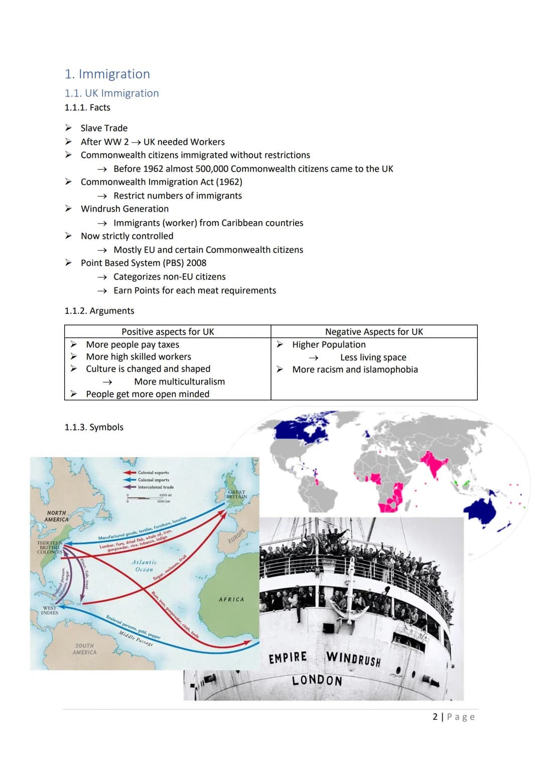 ENGLISCH ABITUR
2022
LETIZIA BIBERGER Content
1. Immigration
1.1. UK Immigration
1.2. US Immigration........
2. British identity and divisio