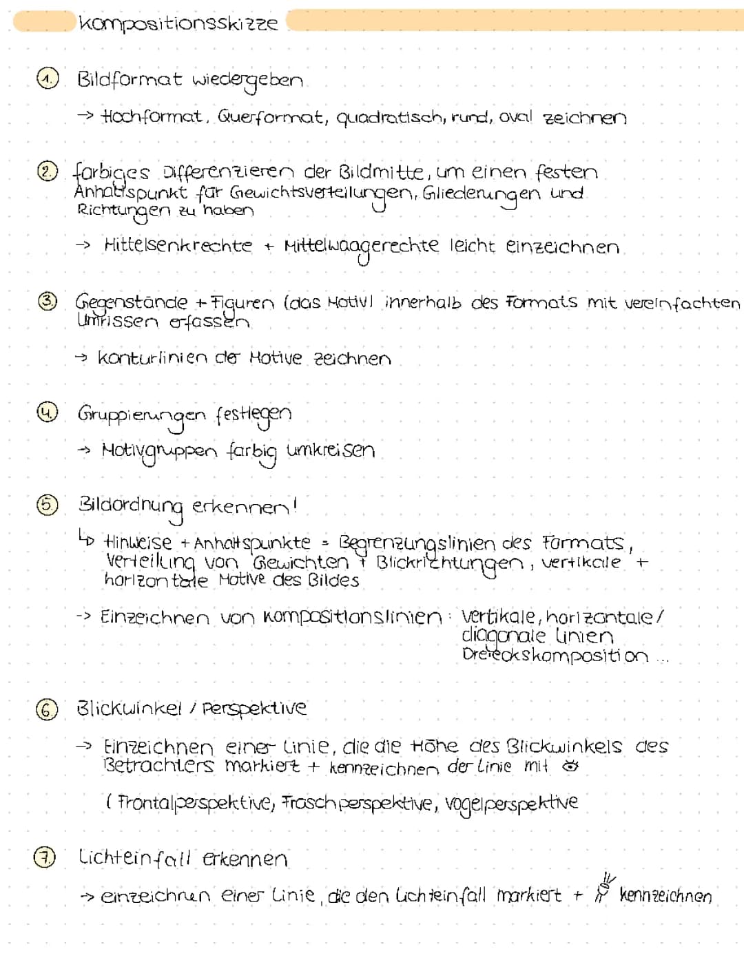 Kompositionsskizze Beispiel: Einfache Tipps für Komposition Kunst im Unterricht