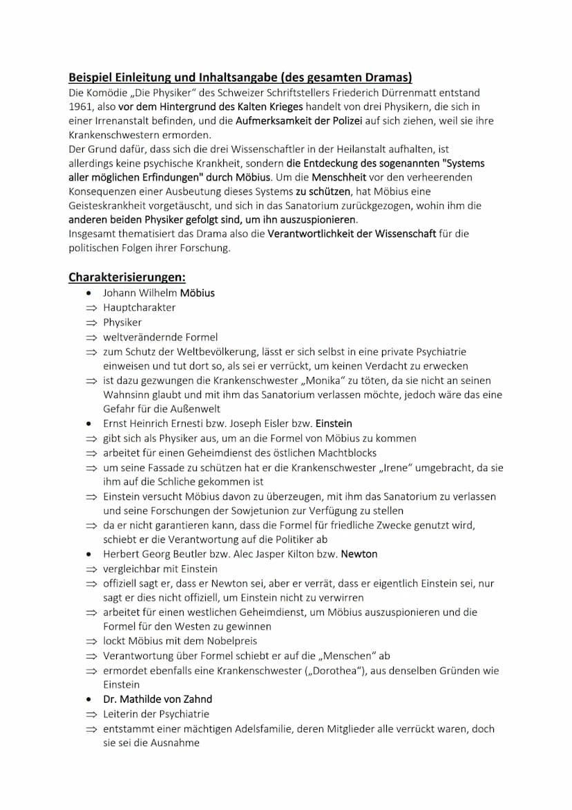 Szenenanalyse - Aufbau:
Einleitung
⇒ evtl. Entstehungsgeschichte des Werkes
→ Autor und Art des Dramas
→ Titel des Dramas
auftretende Figure