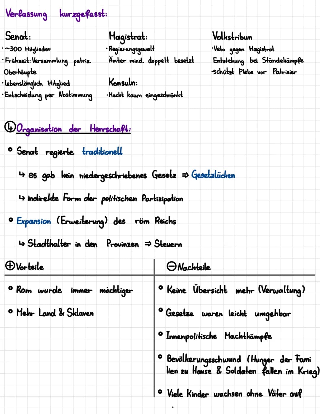 Grobe Einordnung Roms:
Königszeit
(Etruskische
Könige)
Geschichte
Republik
(,,res publica"
-Sache der
Offentlichkeit)
Kaiserzeit
2 Ständekäm