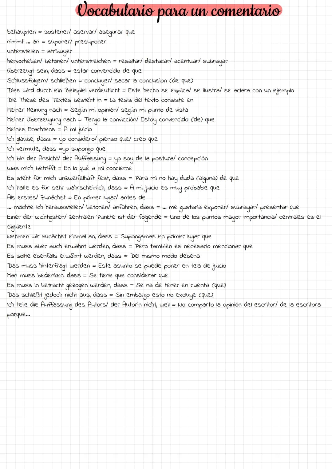 ¿Como escrito un comentario?
Ziel eigene Meinung ausdrücken und begründen
Zeitform: El presente (Präsens/ Gegenwart)
Einleitung
- Interesse 
