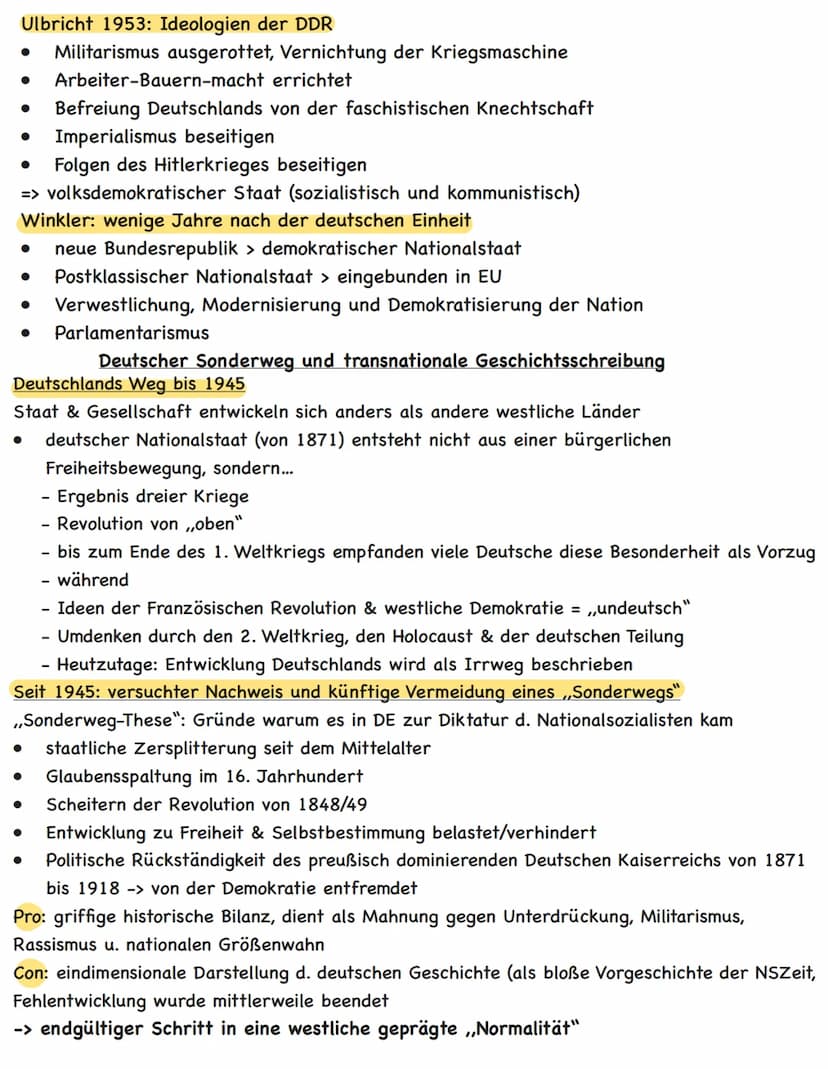 Nation und Mythos
Deutsches
Selbstverständnis
Deutscher
Sonderweg Nation und Mythos
Definition Nation: Bezeichnung einer größeren Gruppe ode