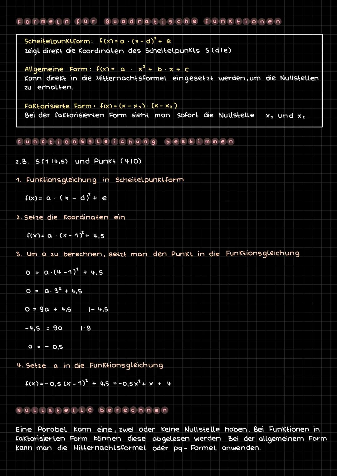 # Quadratische Funktionen

Eine quadratische Funktion erkennt man daran, dass ein x² vorkommt. Der
Graph einer quadratischen Funktion ist ei