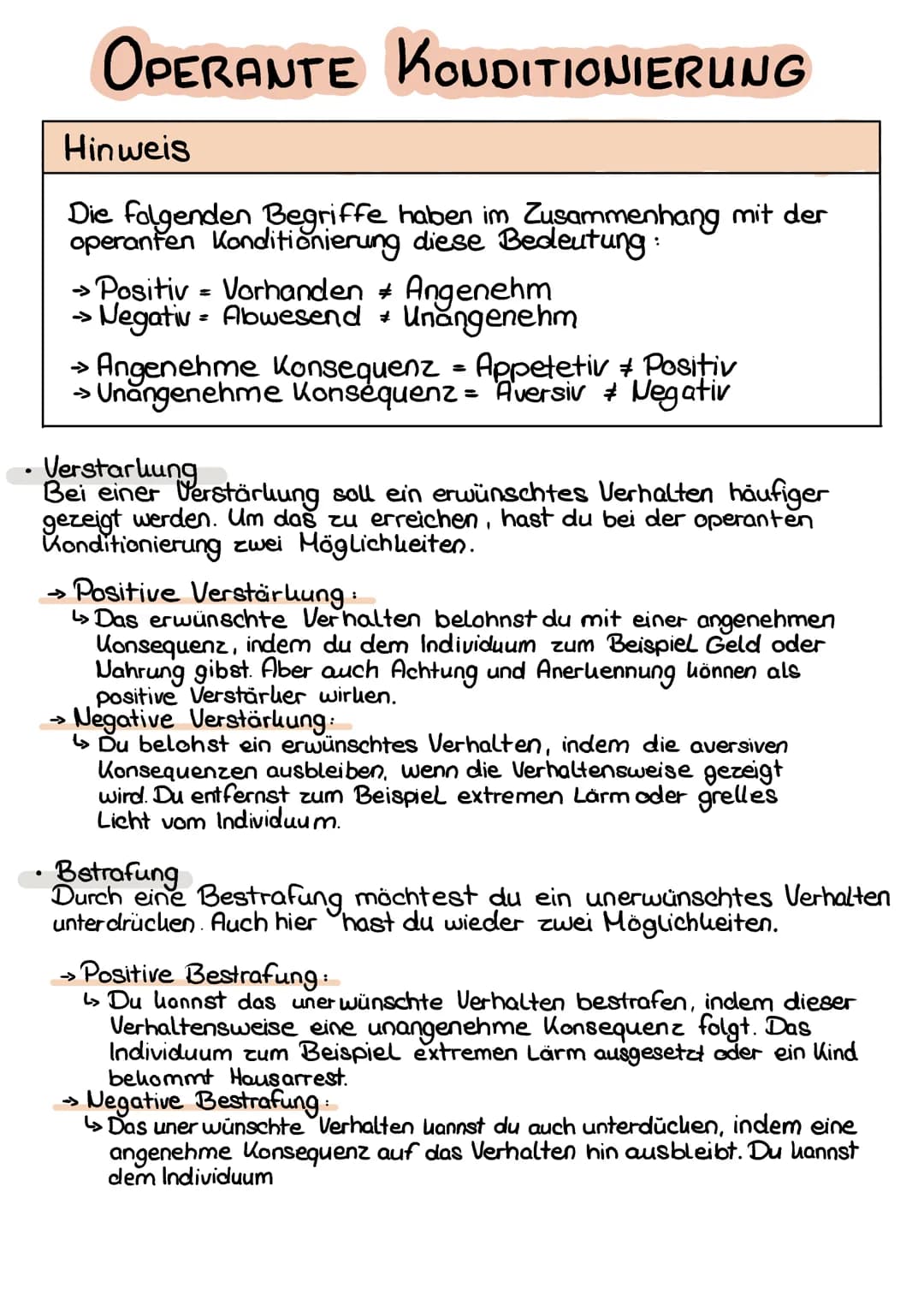 OPERANTE KONDITIONIERUNG
Die operante Konditionierung ist eine
bekannte Lerntheorie des Behaviorismus.
Es geht darum, dass ein Mensch oder
e