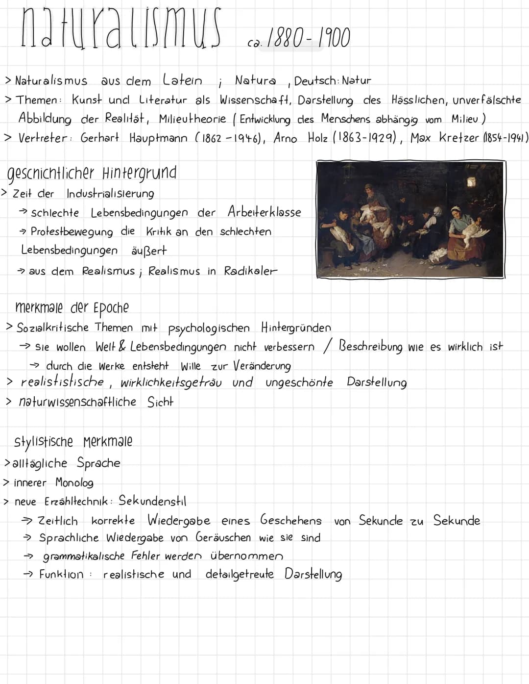 naturalismus . 1880-1900
ca.
> Naturalismus aus clem Latein
Natura Deutsch: Natur
> Themen: Kunst und Literatur als Wissenschaft, Darstellun