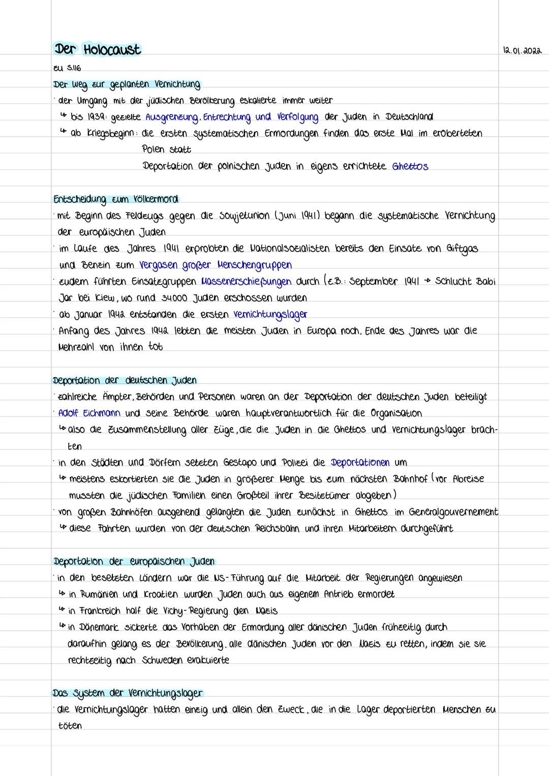 # Der Holocaust
EU $116$

Der weg zur geplanten vemichtung

der Umgang mit der jüdischen Berölkerung eskalierte immer weiter

*   bis 1939: 