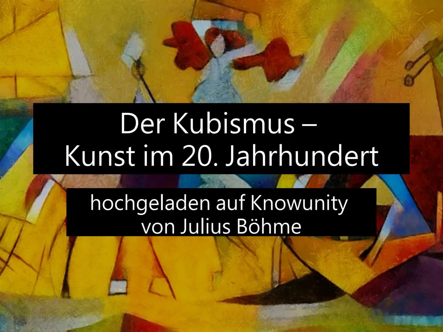 Kubismus - Kunst im 20. Jahrhundert
Zu Beginn des 20. Jahrhunderts kam es zu einem bedeutenden Umbruch in
der Kunst: Expressionismus und Rea