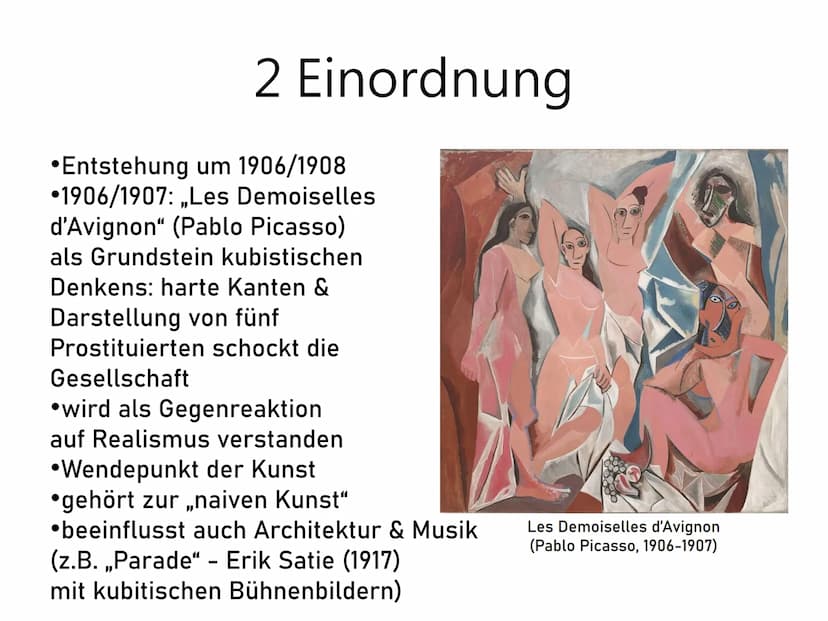 Kubismus - Kunst im 20. Jahrhundert
Zu Beginn des 20. Jahrhunderts kam es zu einem bedeutenden Umbruch in
der Kunst: Expressionismus und Rea