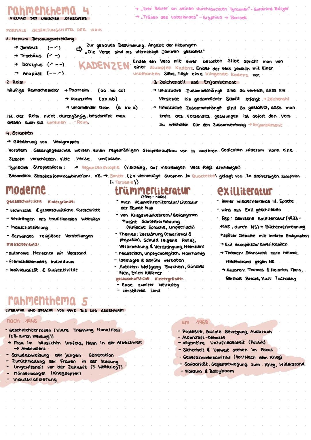 abitur 2023
rahmenthema 1
LITERATUR UND SPRACHE UM 1800
1600
Chor
BAROCK
-30 jähriger Krieg
Religionskrieg
viel Not
Eiend
→ Tod im Vordergru