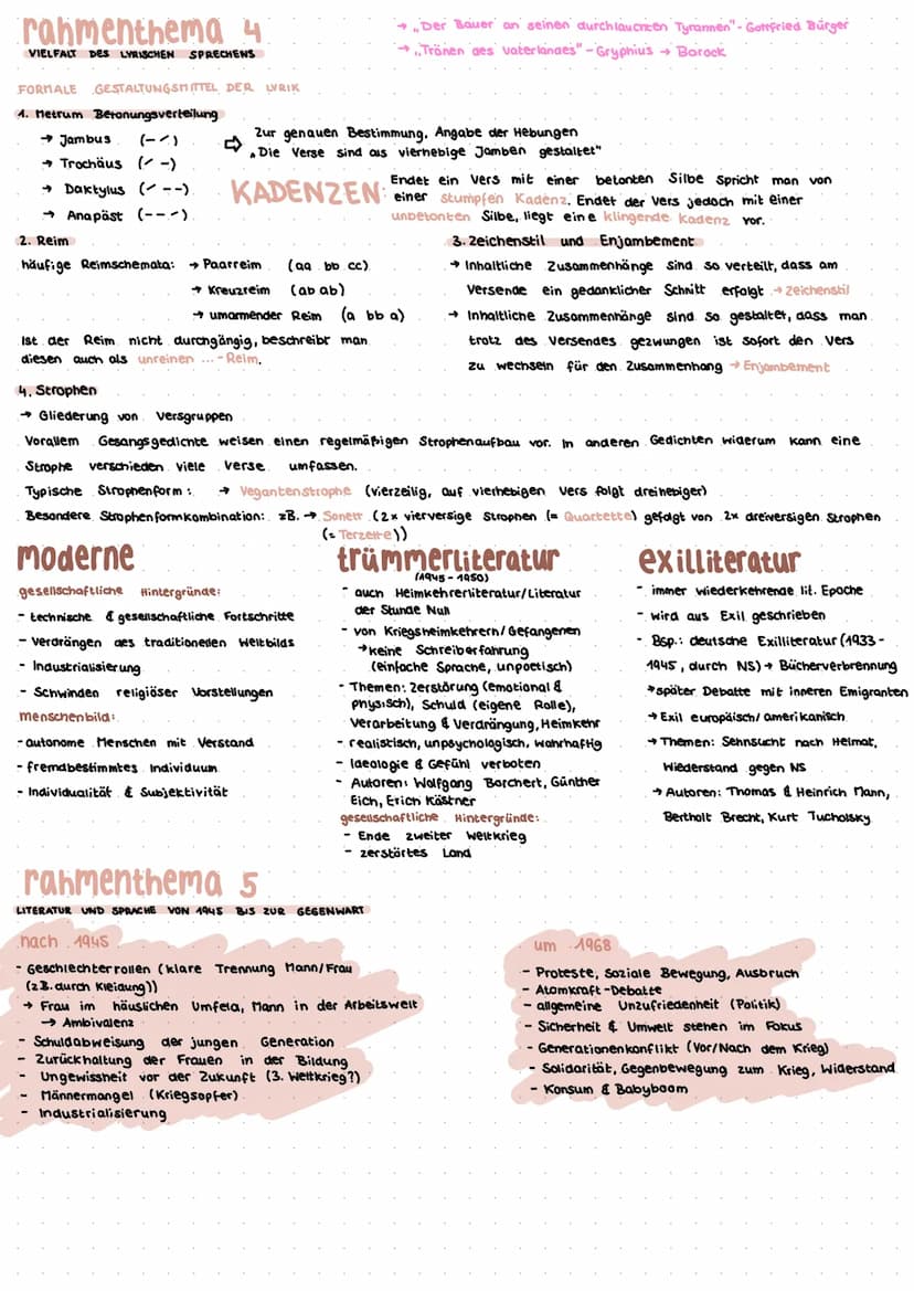 abitur 2023
rahmenthema 1
LITERATUR UND SPRACHE UM 1800
1600
Chor
BAROCK
-30 jähriger Krieg
Religionskrieg
viel Not
Eiend
→ Tod im Vordergru