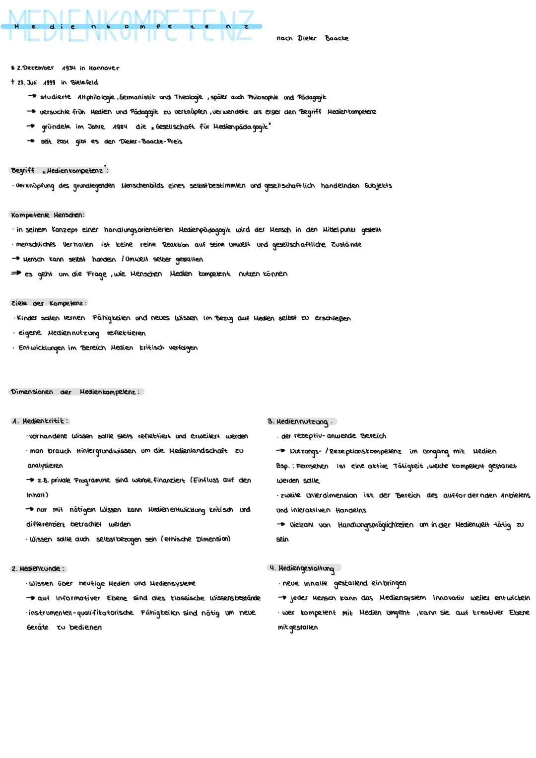 MEDIENKOMPETENZ
2. Dezember 1934 in Hannover
+ 23. Juli 1999 in Bielefeld
→ studierte Altphilologie, Germanistik und Theologie, später auch 