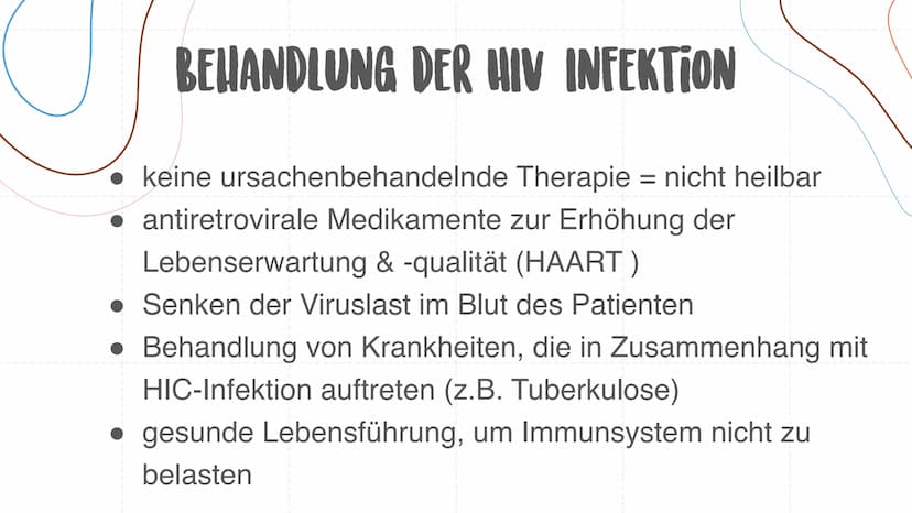 AIDS/ HIV
Ursachen, Verlauf, Behandlung URSACHEN DER HIV INFEKTION
Übertragung über Körperflüssigkeiten (Blut, Sperma...)
direkter Kontakt m