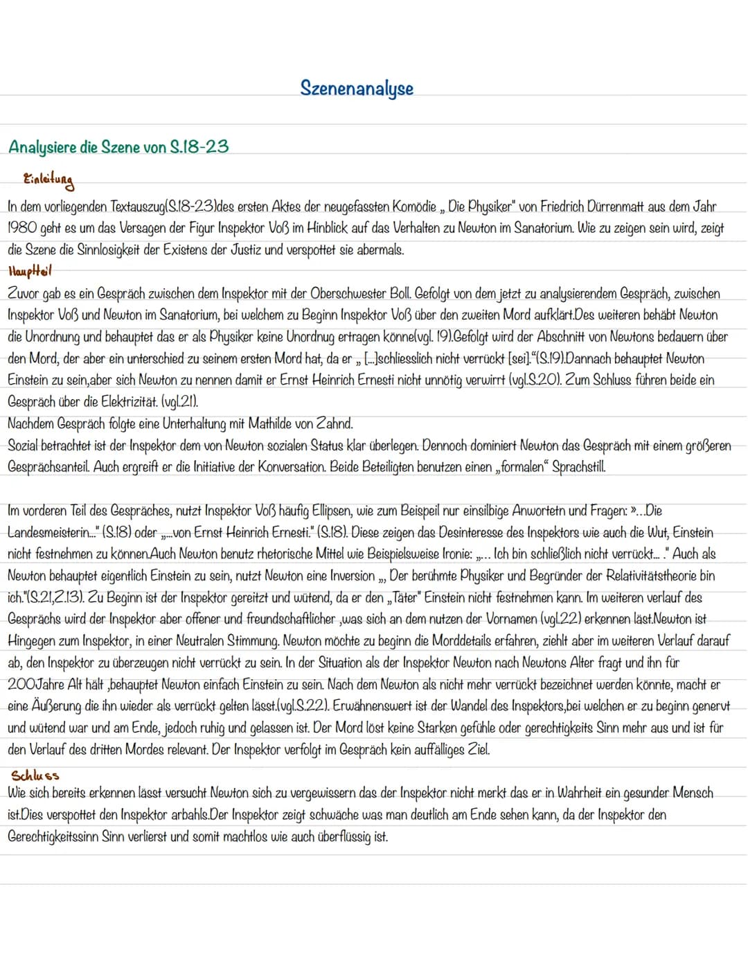 Szenenanalyse
Vorbereitung
- Lies dir die vorliegende Szene mehrfach sorgfältig durch und mache dir erste Notizen am Rand
- Markiere wichtig