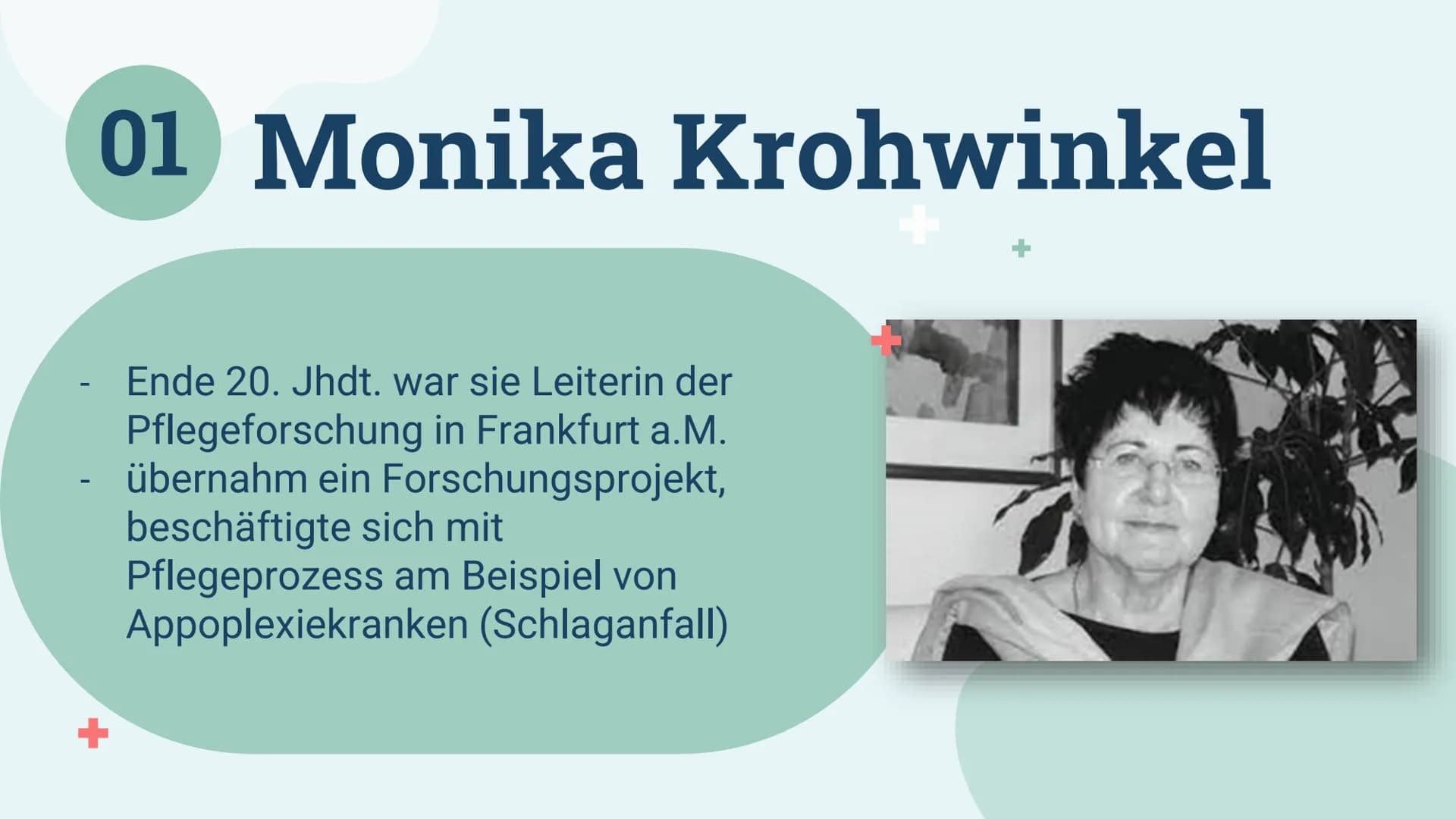 Das Pflegemodell
Nach Monika Krohwinkel
Cora Riedel Gliederung
01
03
Monika
Krohwinkel
Definition und
Ziel des
Pflegemodells
02 Die 13 AEDL`