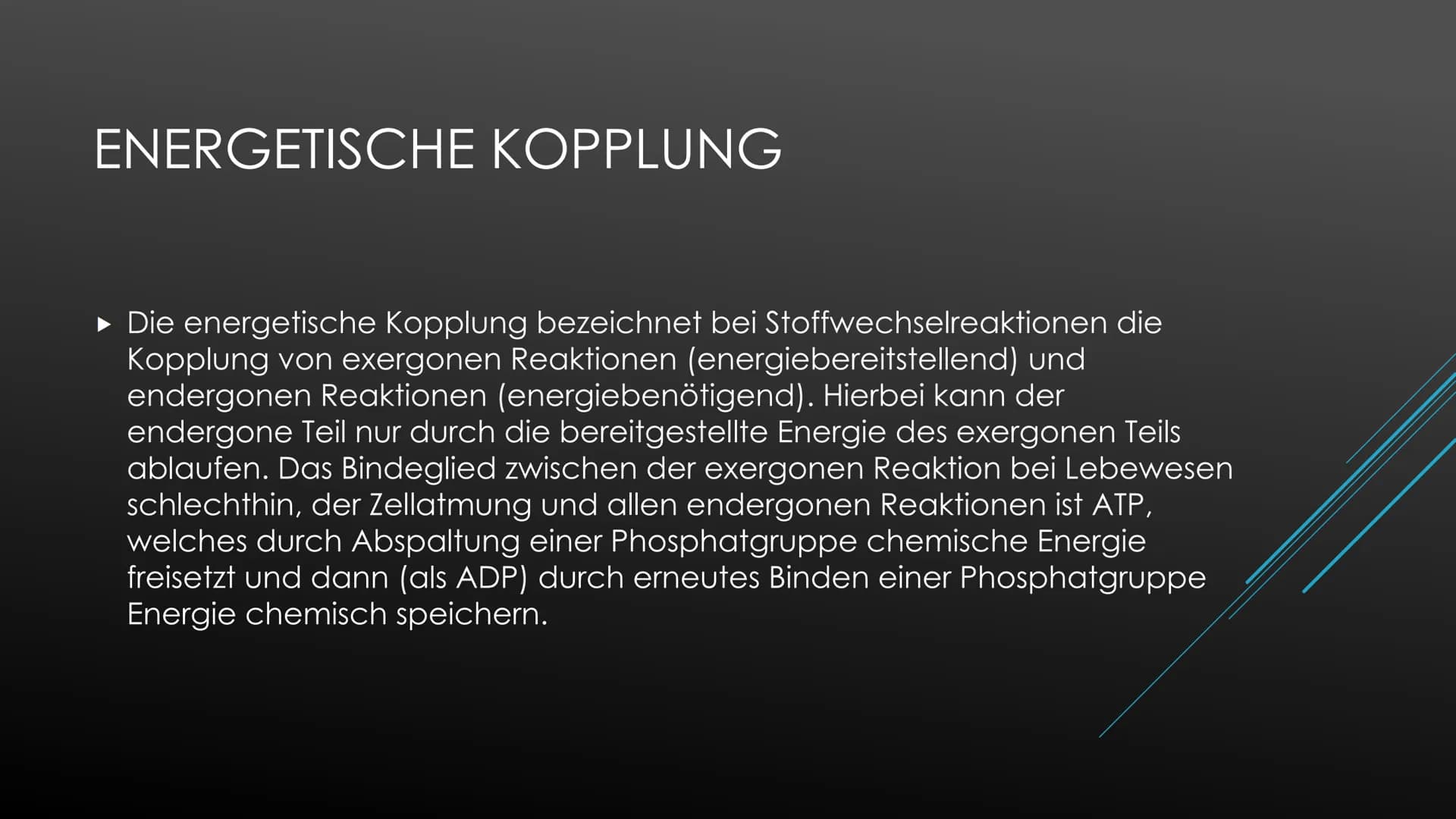 Fotosynthese:
Die Fotosynthese bildet die Grundlage aller Stoffwechselreaktionen auf der Erde. Aus den anorganischen
Molekülen H₂0 und CO₂ s