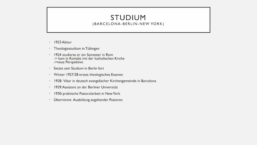 DIETRICH BONHOEFFER INHALTSVERZEICHNIS
I.
Eckdaten
2. Herkunft und Familie
3. Kindheit und Jugend
4. Studium + Barcelona-Berlin-New York
5. 