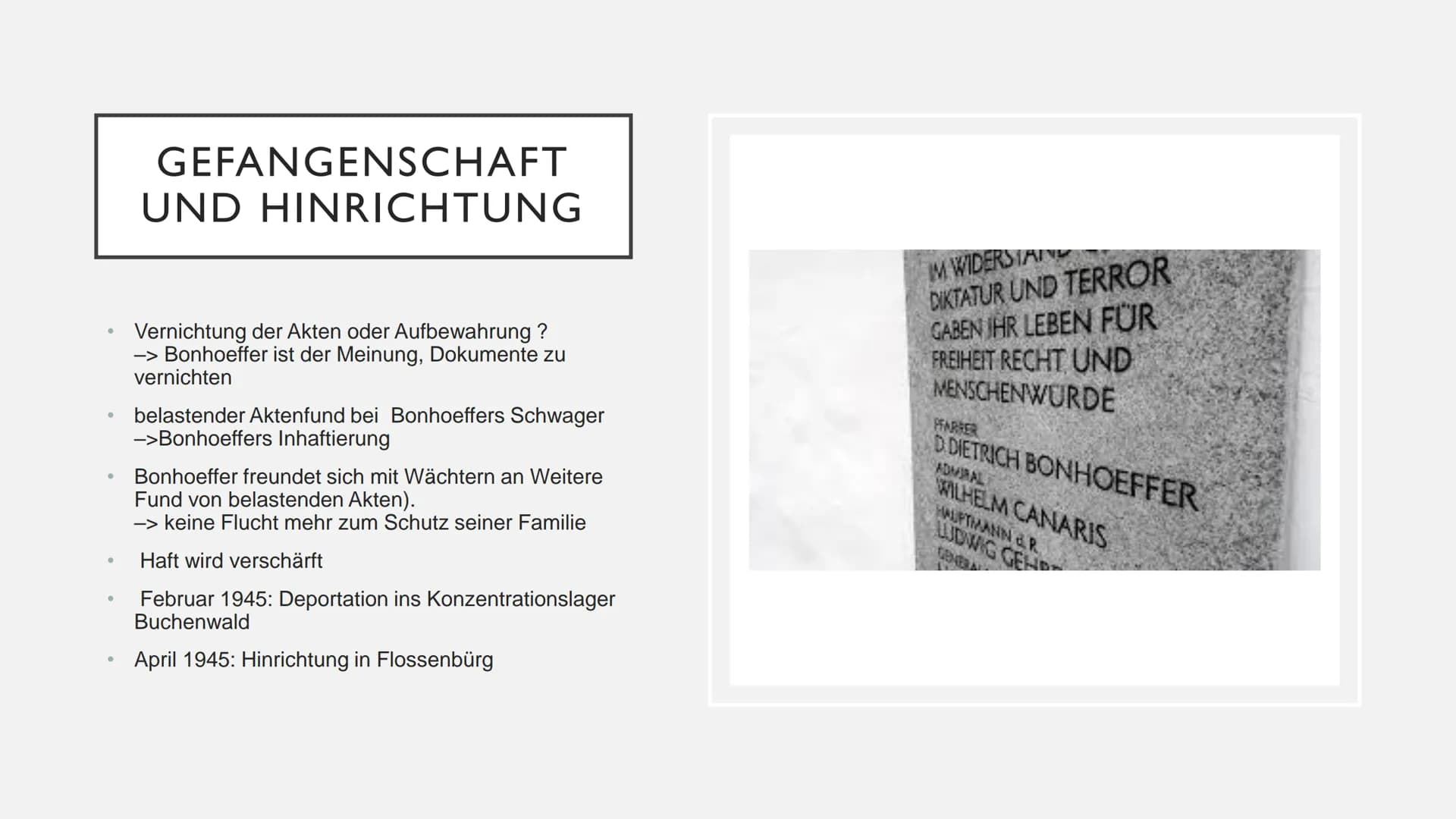 DIETRICH BONHOEFFER INHALTSVERZEICHNIS
I.
Eckdaten
2. Herkunft und Familie
3. Kindheit und Jugend
4. Studium + Barcelona-Berlin-New York
5. 