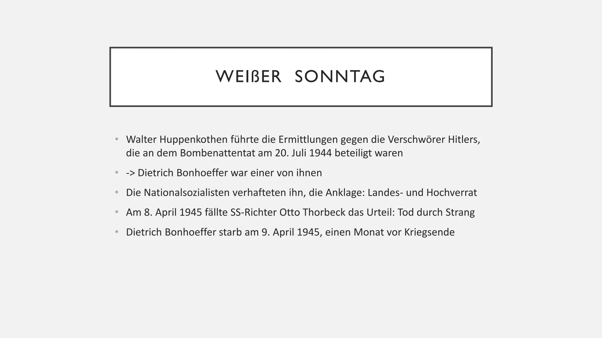DIETRICH BONHOEFFER INHALTSVERZEICHNIS
I.
Eckdaten
2. Herkunft und Familie
3. Kindheit und Jugend
4. Studium + Barcelona-Berlin-New York
5. 