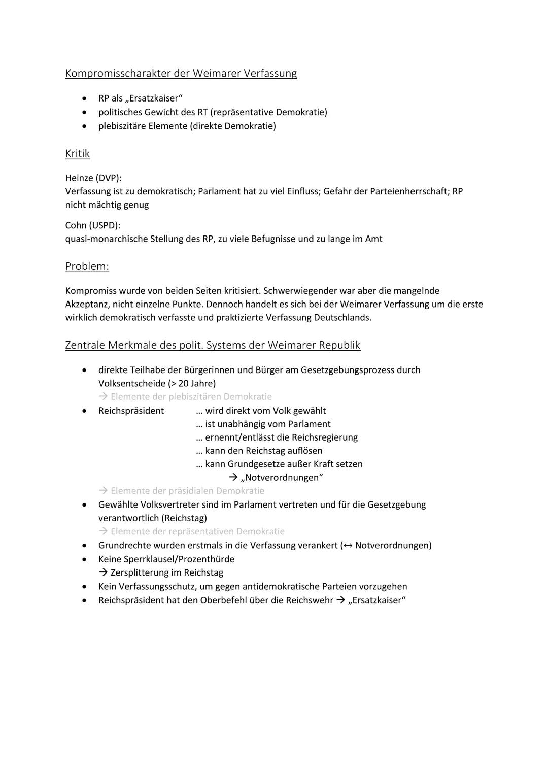 # WEIMARER REPUBLIK

NOVEMBERREVOLUTION 1918-zwei politische Konzepte für
Deutschland

Die Novemberrevolution war ein wichtiger Schritt zum 