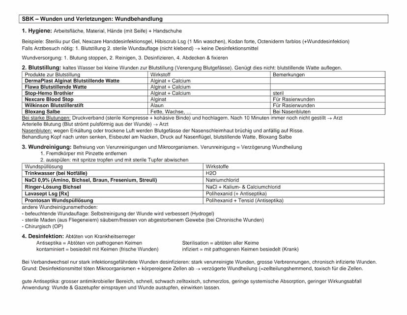 SBK - Wunden und Verletzungen: Wundlehre
Geschlossene Wunden
.innere Verletzung
• Haut ist unbeschädigt
Schädigung tiefer
liegender Gewebe
(