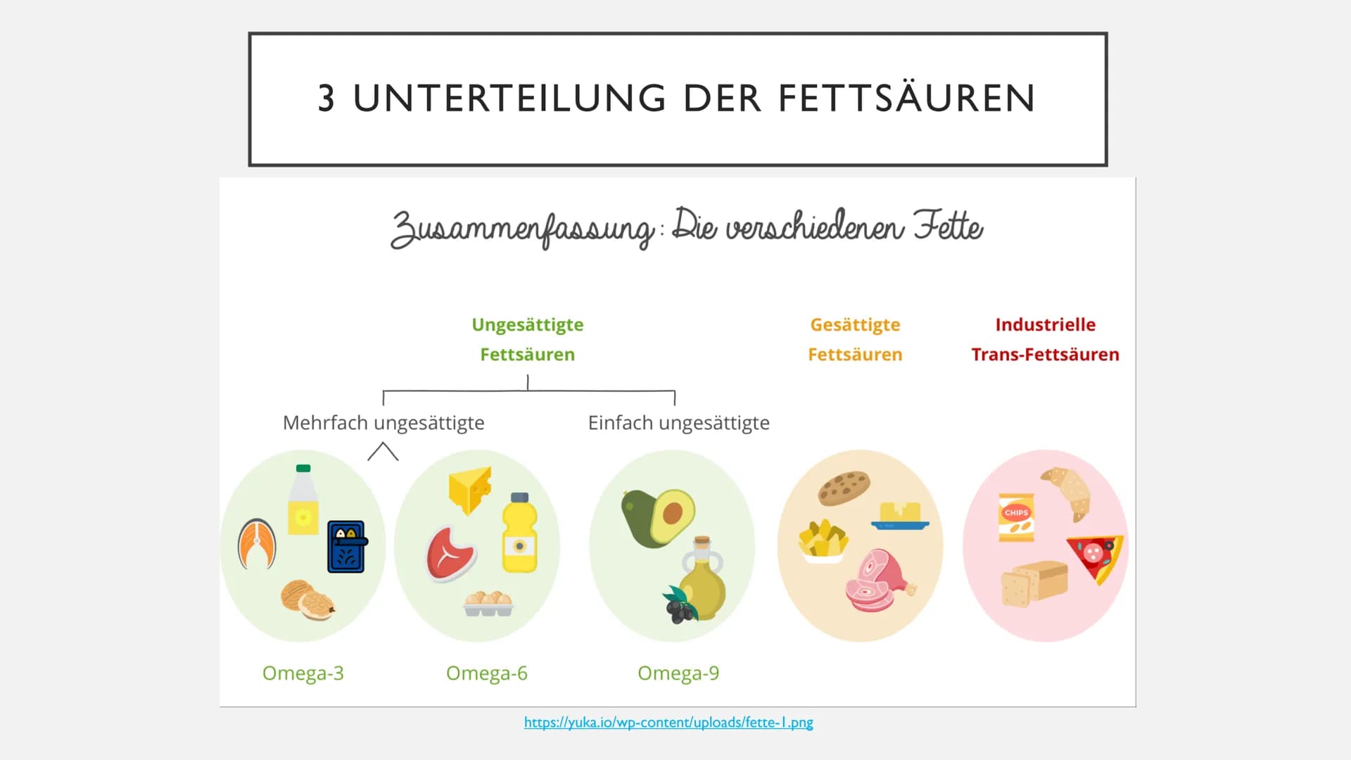 FETTE GLIEDERUNG
• I Allgemeines
2 Aufgaben der Fette
3 Unterteilung der Fettsäuren
• 3.1 gesättigte Fettsäuren
3.2 ungesättigte Fettsäuren

