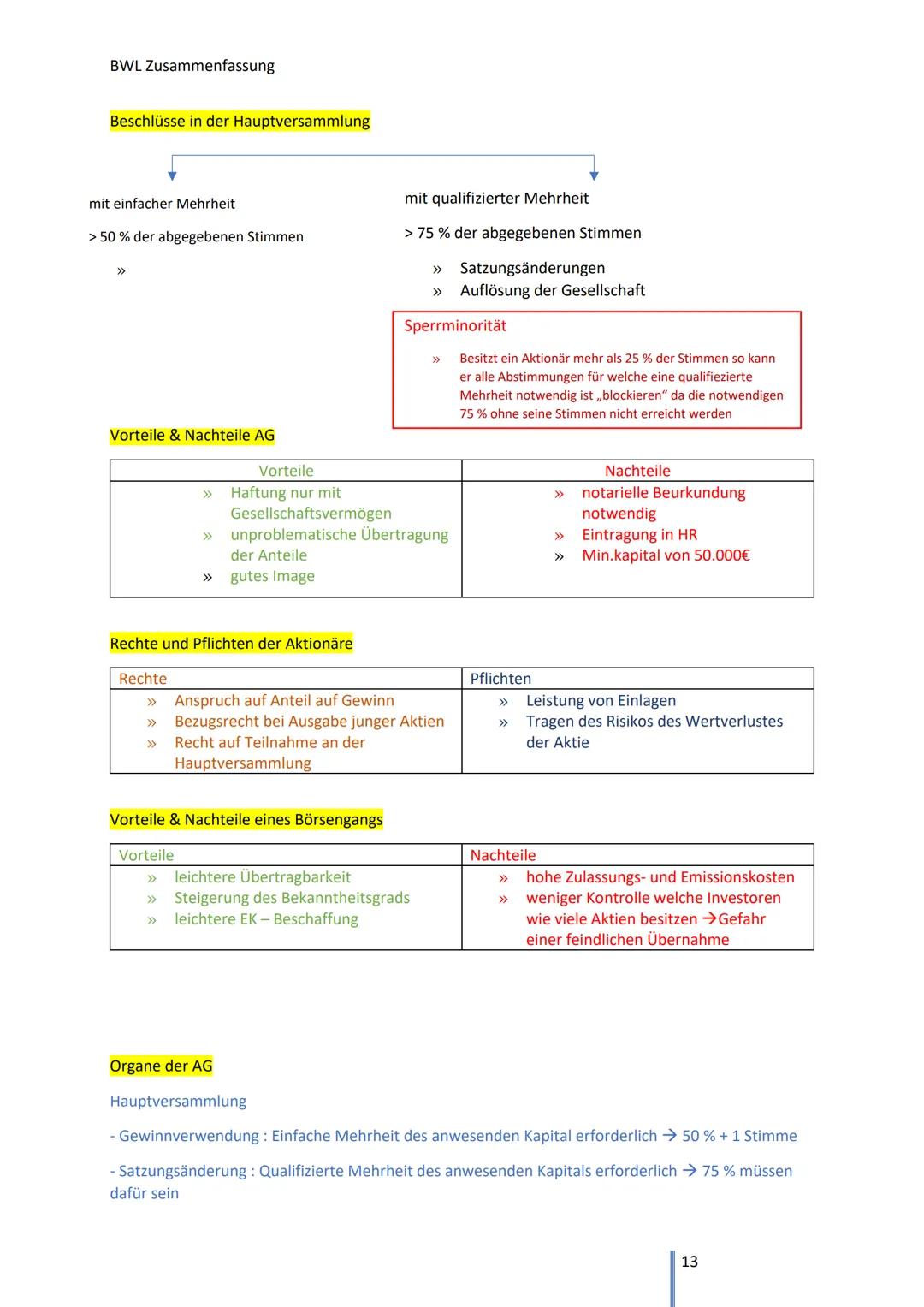 BWL Zusammenfassung
B Rechtsformen der Unternehmung
1 Handelsrechtliche Grundlagen der Unternehmung
Handelsregister:
➤ Amtliches öffentliche