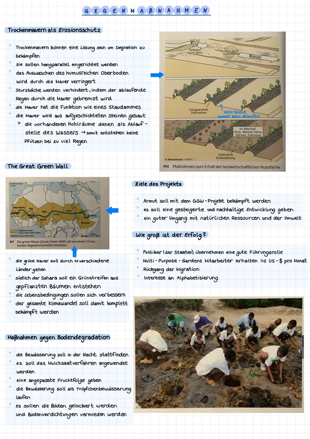 Desertifikation in der Sahelzone
Bevölkerungswachstum
Gegenmaßnahmen
Übernutzung
Desertifikation
Naturgeographische
Faktoren
Erosion/
Degrad