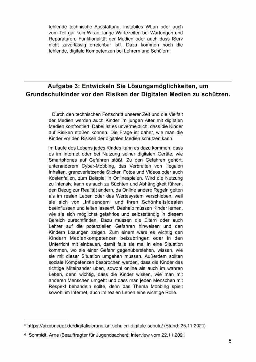 Inhaltsverzeichnis
Aufgabe 1: Beschreiben Sie die Digitalisierung an der Grundschule Bardowick. 3
Aufgabe 2: Erläutern Sie die Gründe für di