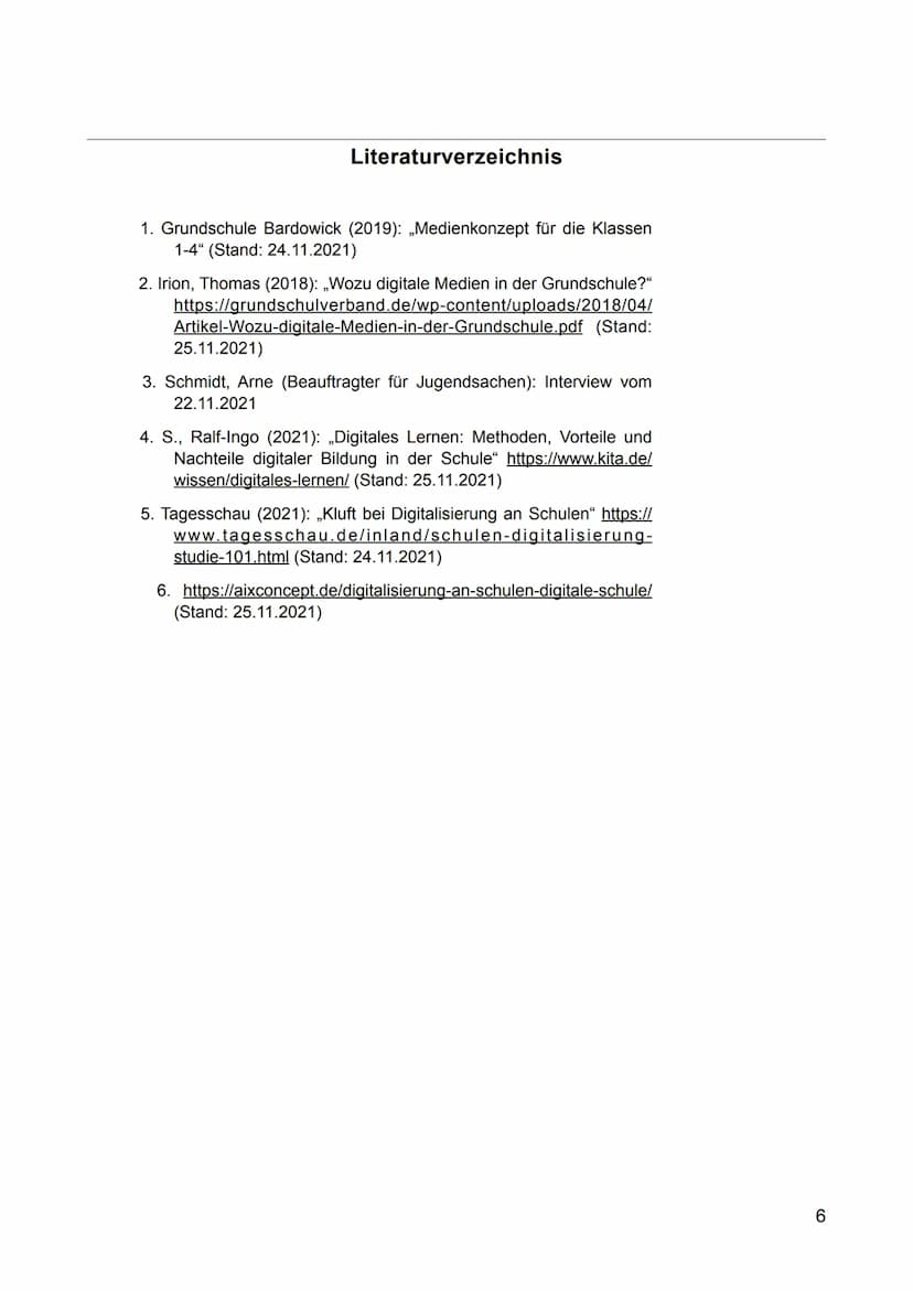 Inhaltsverzeichnis
Aufgabe 1: Beschreiben Sie die Digitalisierung an der Grundschule Bardowick. 3
Aufgabe 2: Erläutern Sie die Gründe für di