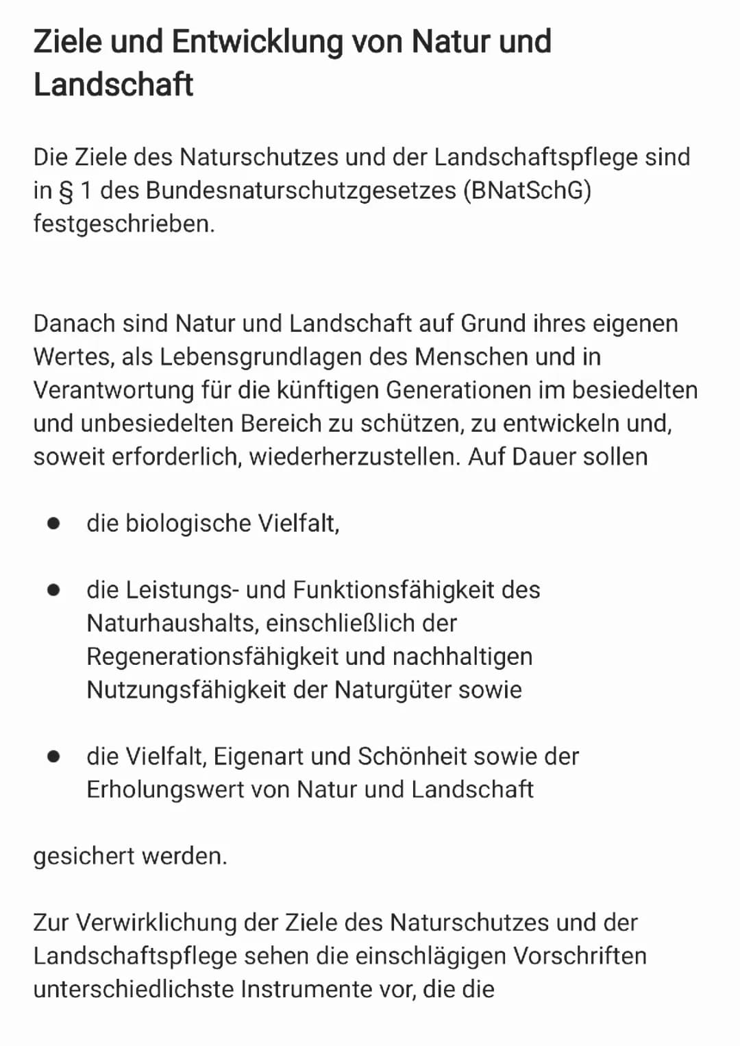 Ziele und Grenzen von Naturschutz 