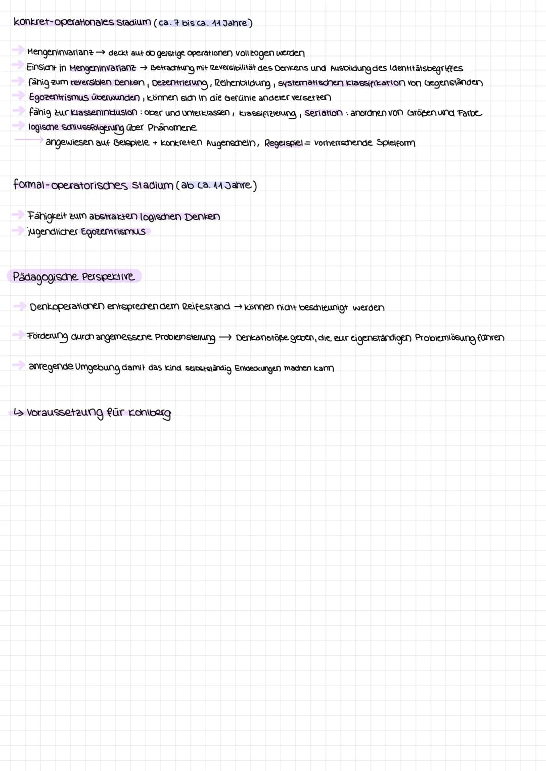 kognitive Entwicklung
Kerngedanken
Piaget
vorantreiben des Entwicklungsprozesses durch die Interaktion mit sozialer und personaler Umwelt
ko