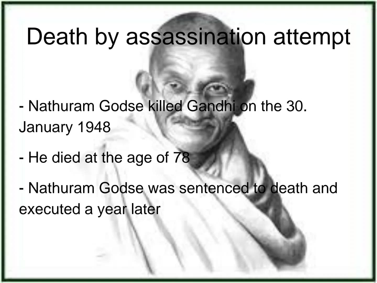 Mahatma
Gandhi Inhalt
.Parents, childhood and Youth
.Studies
.First resistance Actions
.Two highlights in his life:
→ The salt marsh
→ The h