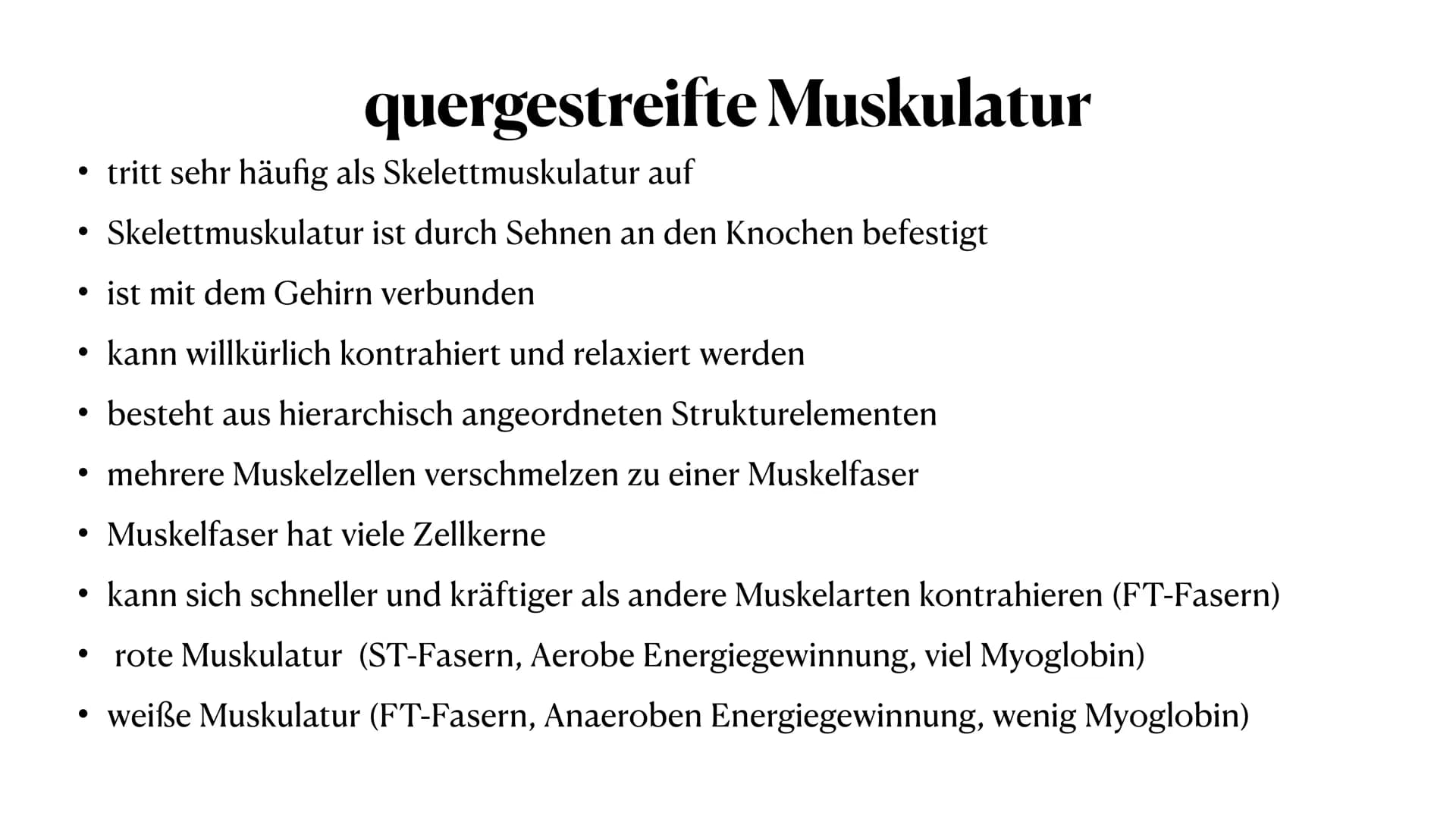 Allgemeines
- insgesamt 656 Muskeln im Körper
- bei Männern 37-57% der gesamten Körpermasse
- bei Frauen 27-43% der gesamten Körpermasse
- d