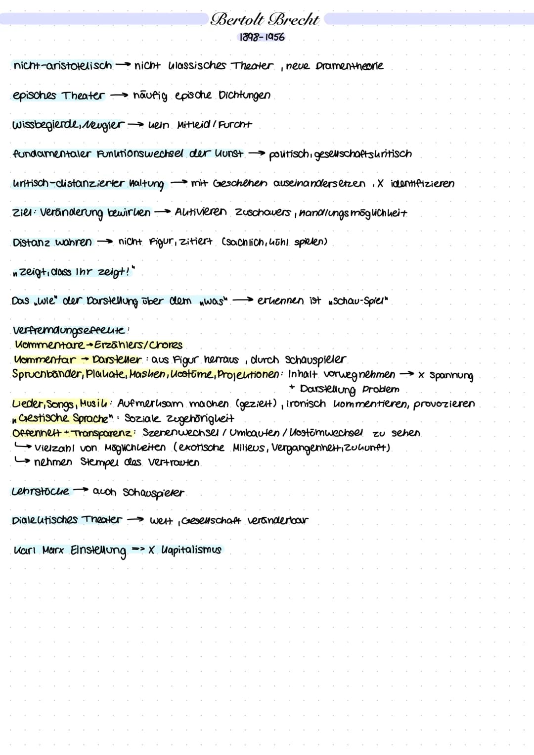 Postdramatik
Spiel mit dem Originaltext: Auzente setzen, unnõtiges rauslassen, ....
Figurenspliting Emotionen, alt vs. jung.
(**
Meine Figur