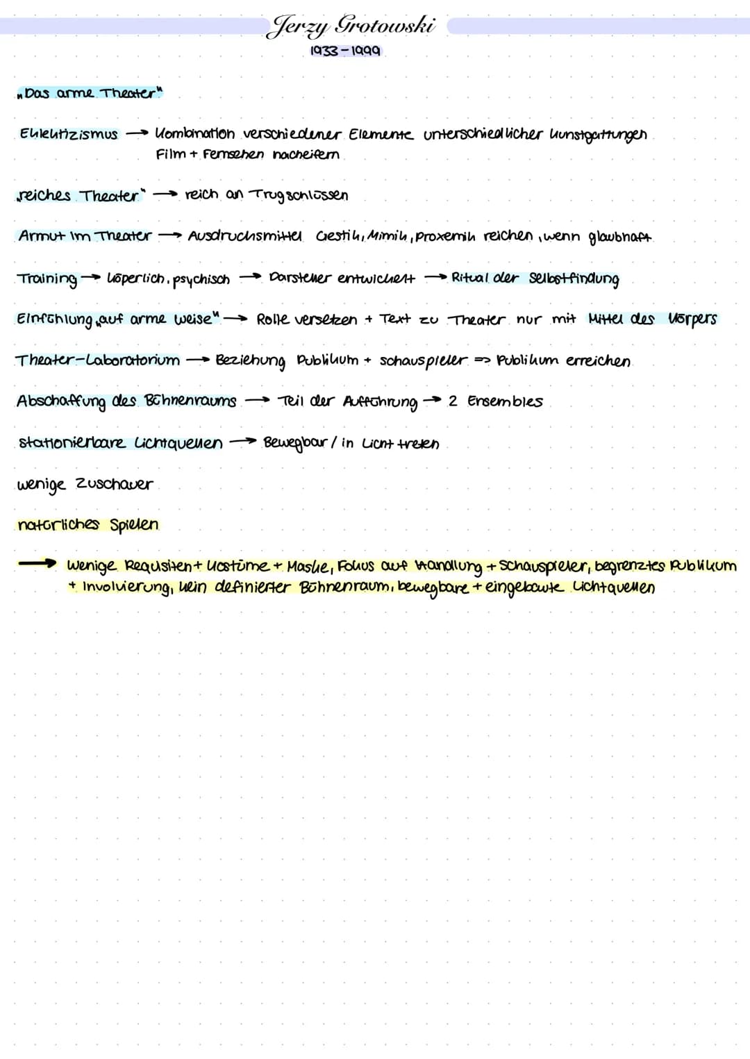Postdramatik
Spiel mit dem Originaltext: Auzente setzen, unnõtiges rauslassen, ....
Figurenspliting Emotionen, alt vs. jung.
(**
Meine Figur