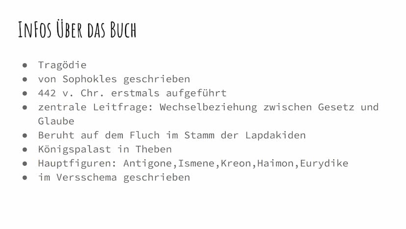 ANTIGONE
Sophokles INFOS ÜBER DAS BUCH
Tragödie
von Sophokles geschrieben
442 v. Chr. erstmals aufgeführt
zentrale Leitfrage: Wechselbeziehu