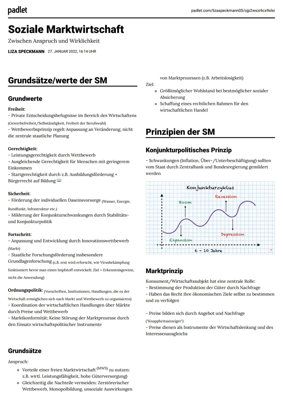 padlet
Soziale Marktwirtschaft
Zwischen Anspruch und Wirklichkeit
LIZA SPECKMANN 27. JANUAR 2022, 16:14 UHR
Grundsätze/werte der SM
Grundwer