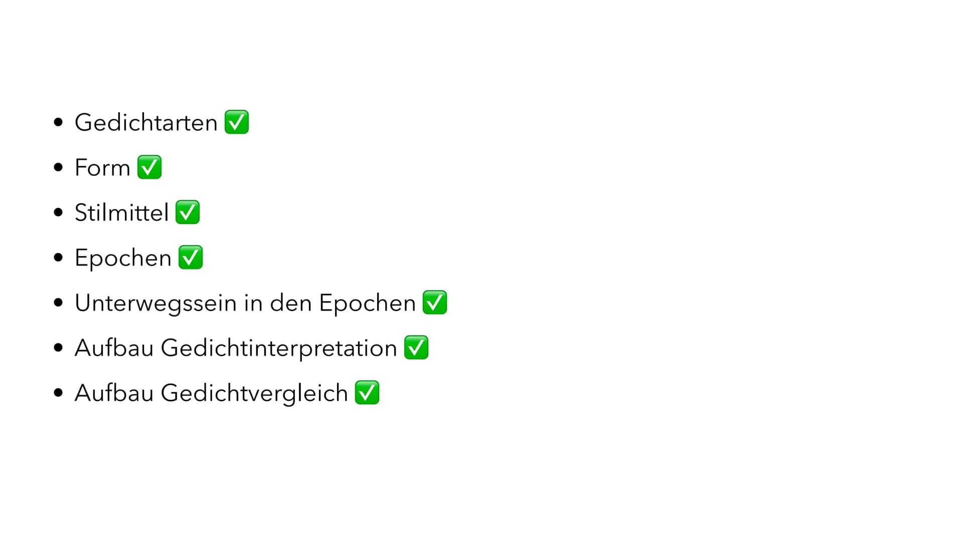 Inhaltsfeld Texte
Lyrik
,,Unterwegssein vom Barock bis zur Gegenwart"
Abi 2023 NRW - Deutsch LK • Gedichtarten ✓
• Form
• Stilmittel V
Epoch