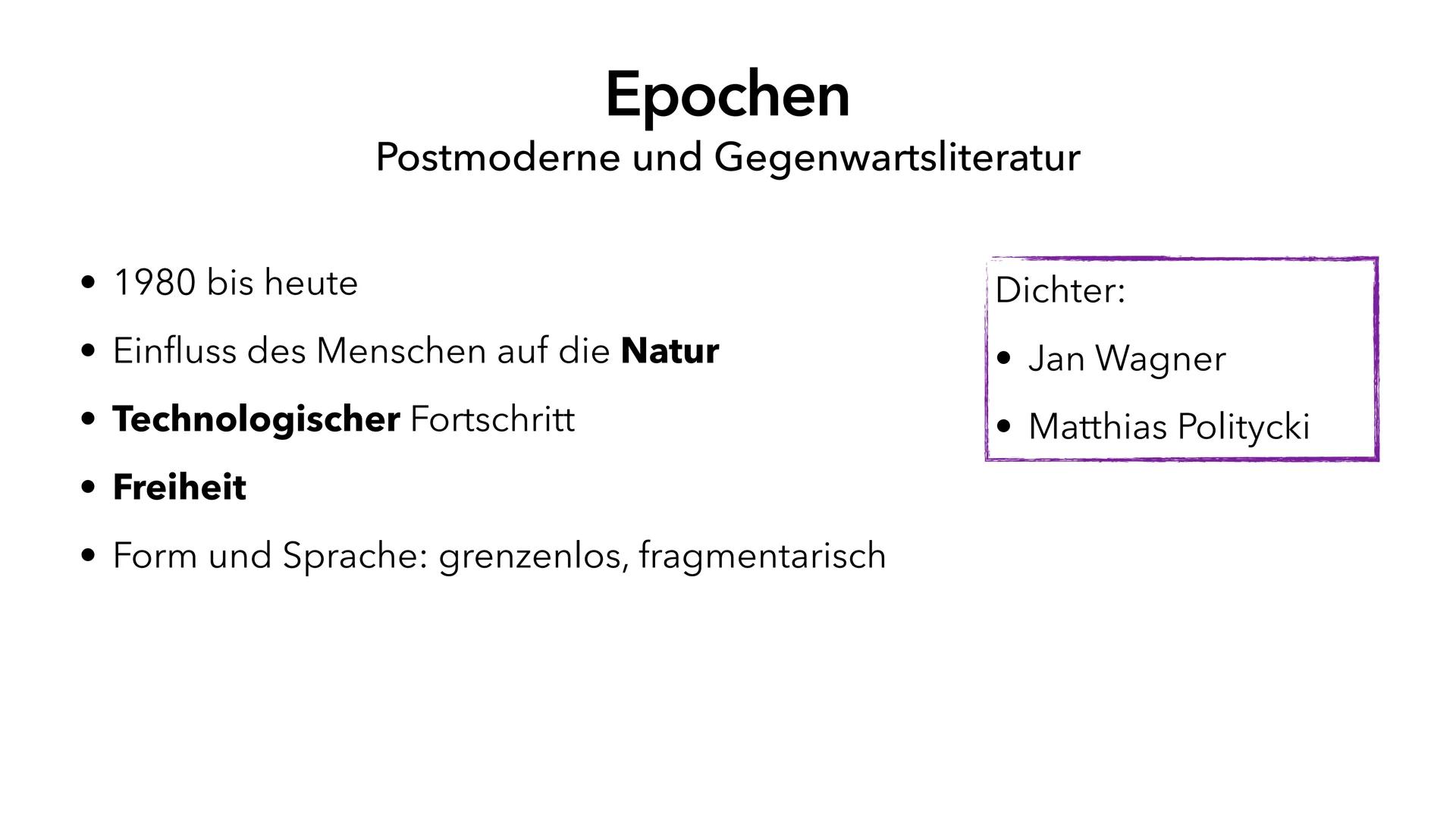 Inhaltsfeld Texte
Lyrik
,,Unterwegssein vom Barock bis zur Gegenwart"
Abi 2023 NRW - Deutsch LK • Gedichtarten ✓
• Form
• Stilmittel V
Epoch