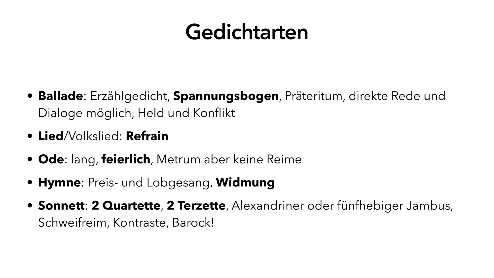 Inhaltsfeld Texte
Lyrik
,,Unterwegssein vom Barock bis zur Gegenwart"
Abi 2023 NRW - Deutsch LK • Gedichtarten ✓
• Form
• Stilmittel V
Epoch